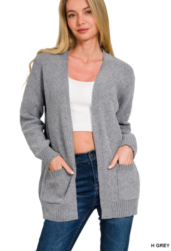 Melange Sweater Cardigan- 4 Colors!