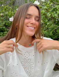 Emerald Agape Cross Pendant Necklace