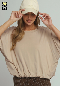 Bamboo Bubble Sleeve Hem Knit Top - 4 Colors!