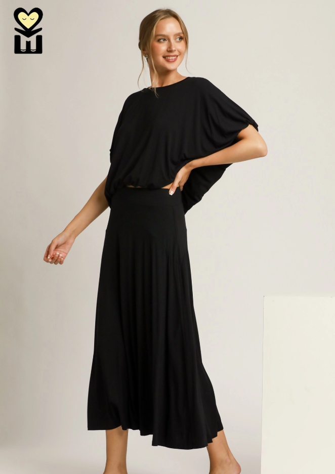 Bamboo Flare Maxi Skirt- 2 Colors!
