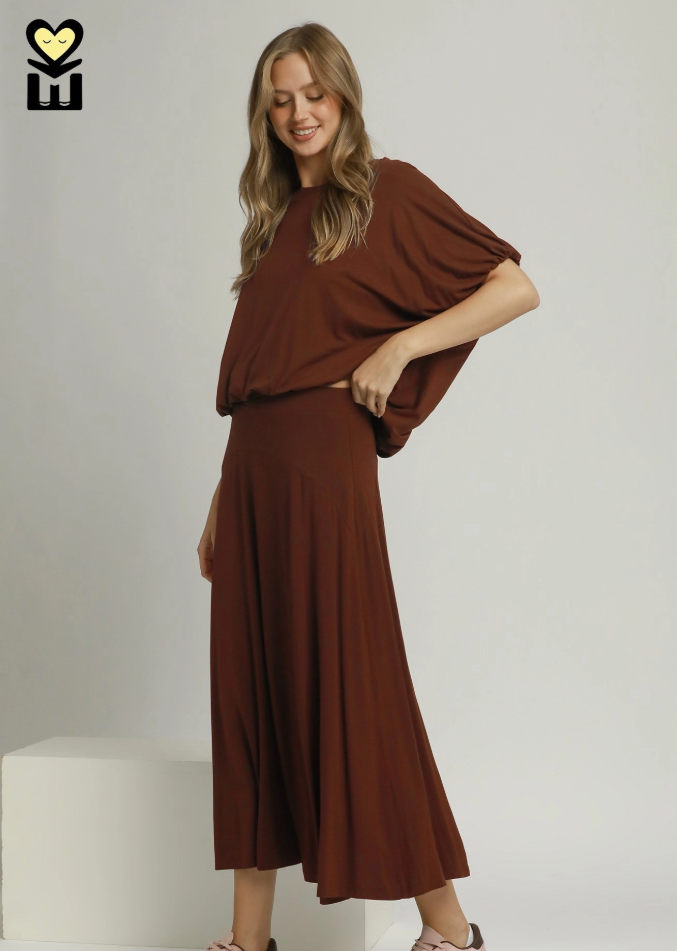 Bamboo Flare Maxi Skirt- 2 Colors!