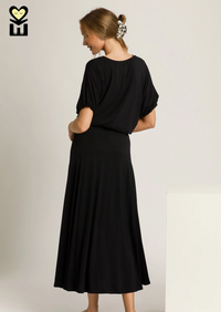 Bamboo Flare Maxi Skirt- 2 Colors!