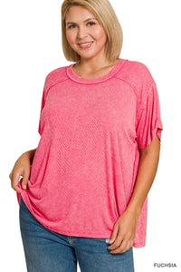 Ribbed SS Boat Neck Top- 5 Colors!