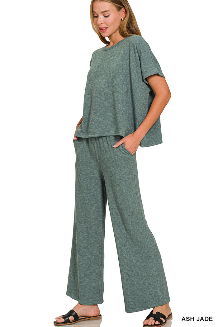 Cotton Slub Top & Pants Set- 2 Colors!