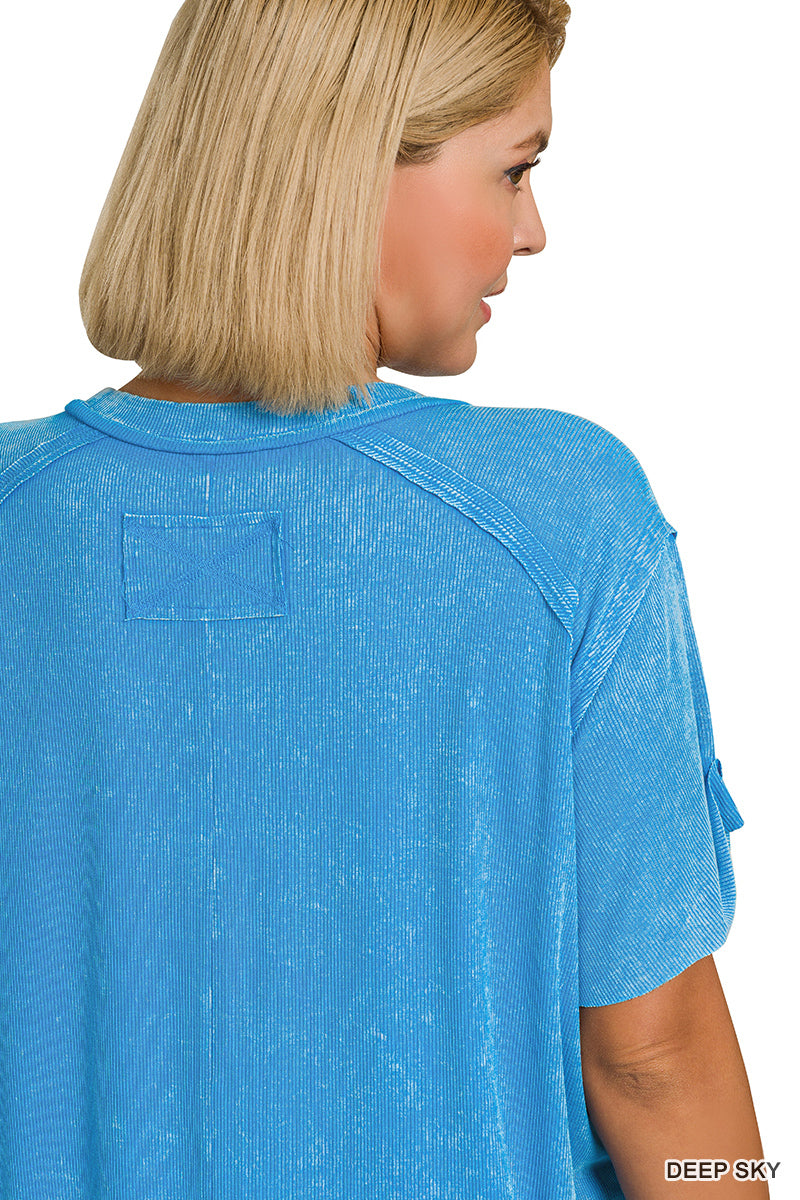 Ribbed SS Boat Neck Top- 5 Colors!
