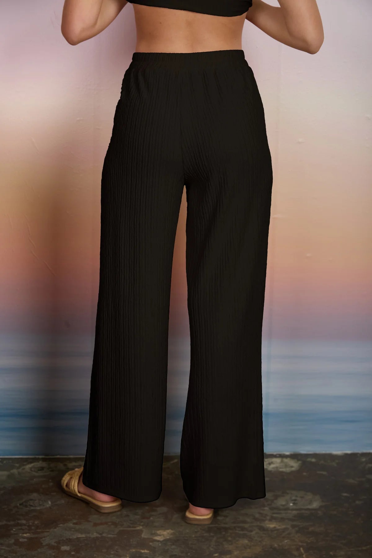 Textured Knit Elastic Waist Lounge Pants- 2 Colors!