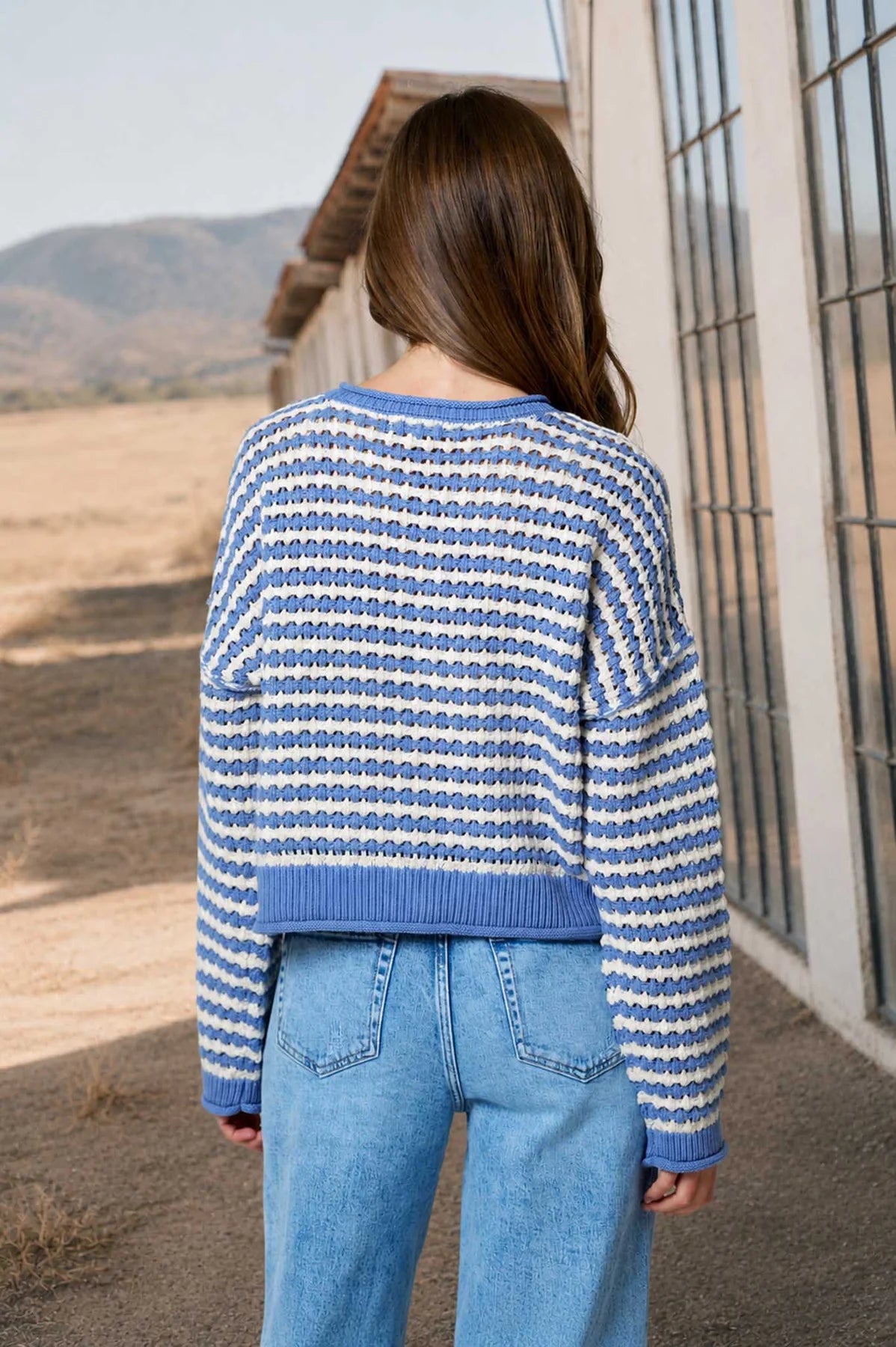 Textured Stripe Crochet Knit Button Cardi- 2 Colors!