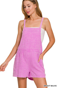 Washed Double Gauze Tie Back Romper- 2 Colors!