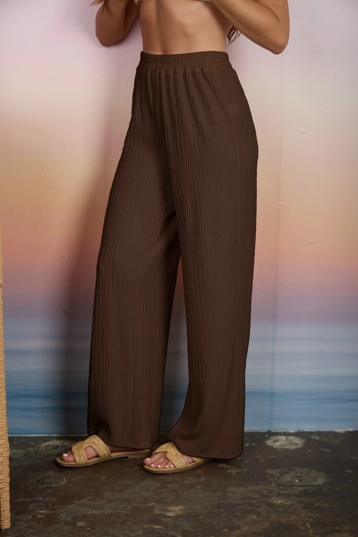Textured Knit Elastic Waist Lounge Pants- 2 Colors!