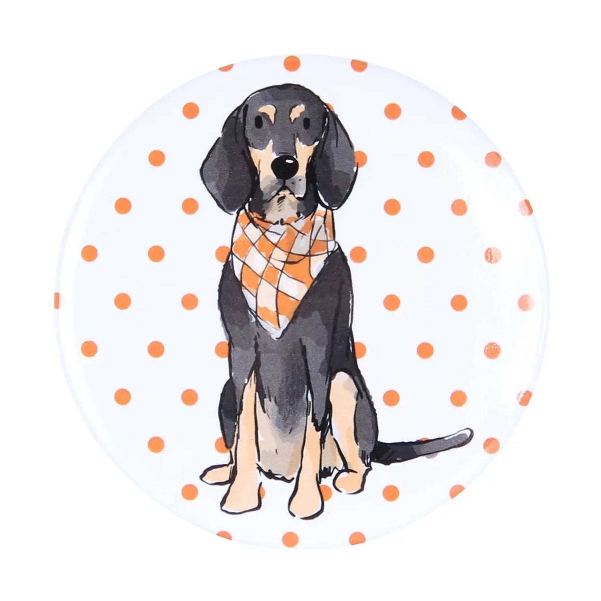 Sitting Bluetick Coonhound Button Pin