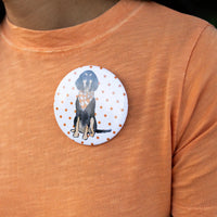 Sitting Bluetick Coonhound Button Pin