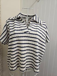 Striped Split Neck Top in 2 Colors!