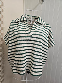 Striped Split Neck Top in 2 Colors!