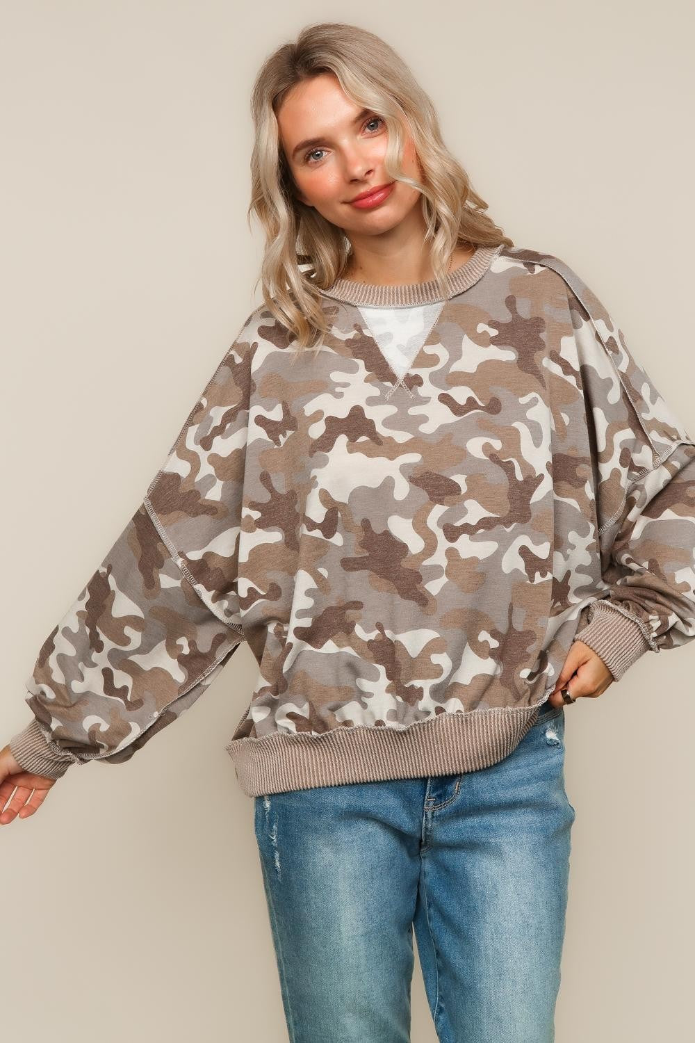 Triangle Detail Camo Shirt