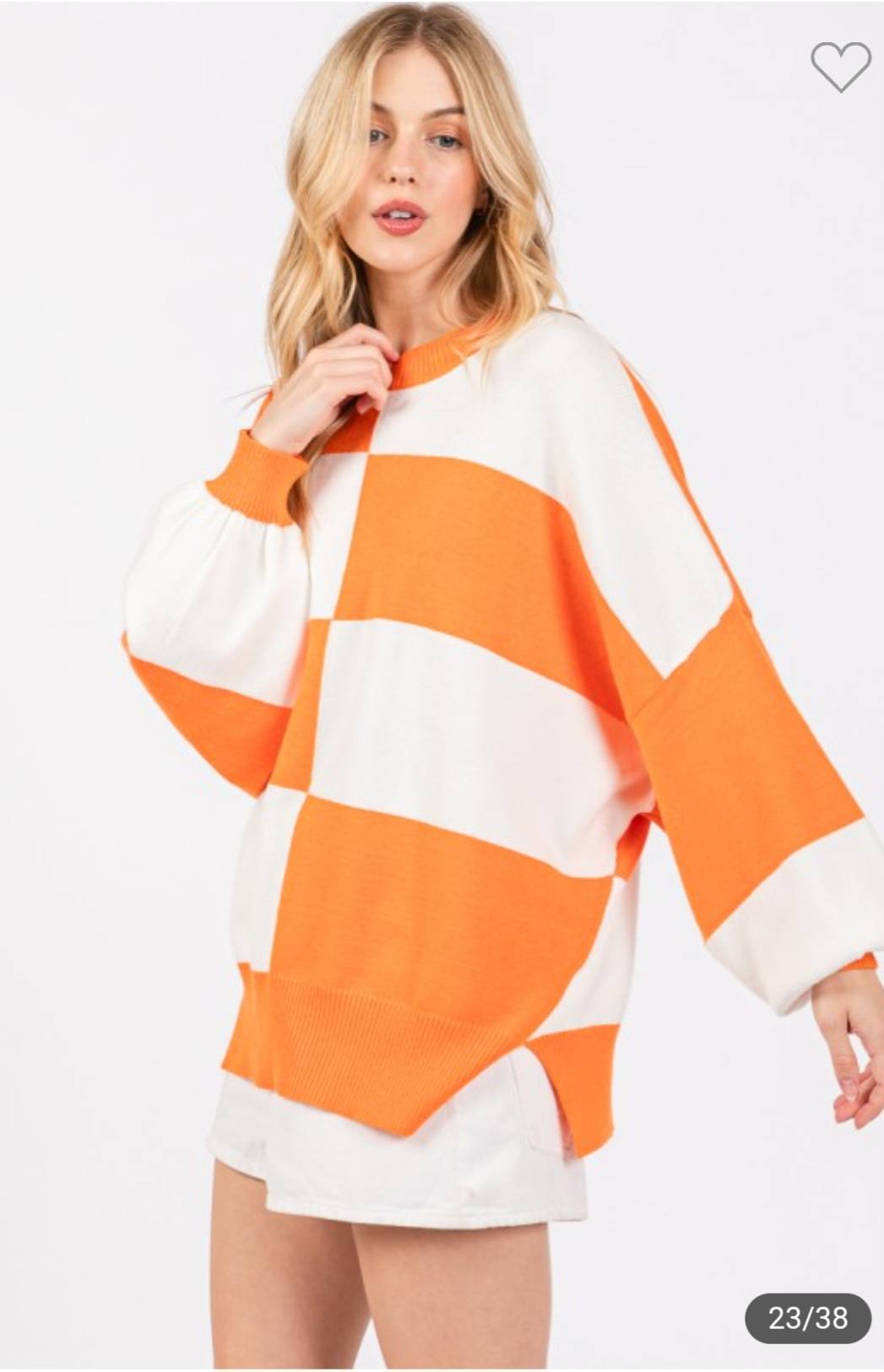 Oversized Checkerboard Knit Sweater