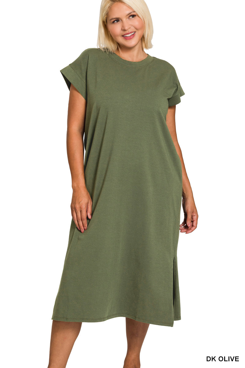 Round Neck Short Sleeve Dress- 10 Colors!