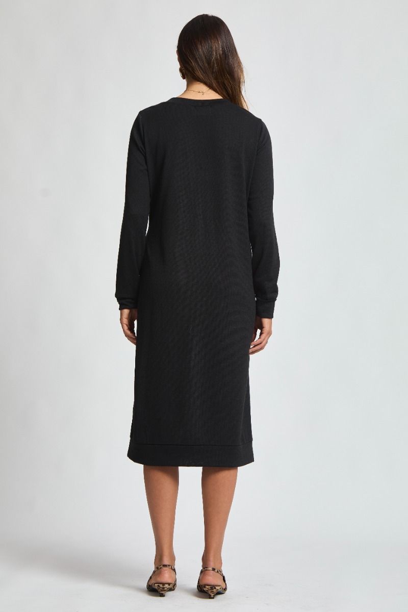 Black Sweater Dress with Tie