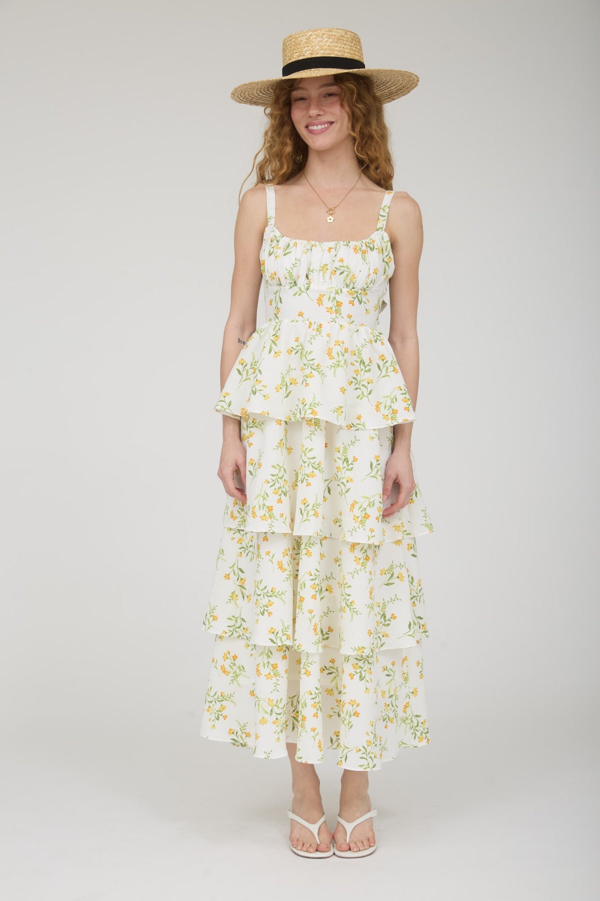 Floral Ruffle Back Tie Dress - 2 Colors