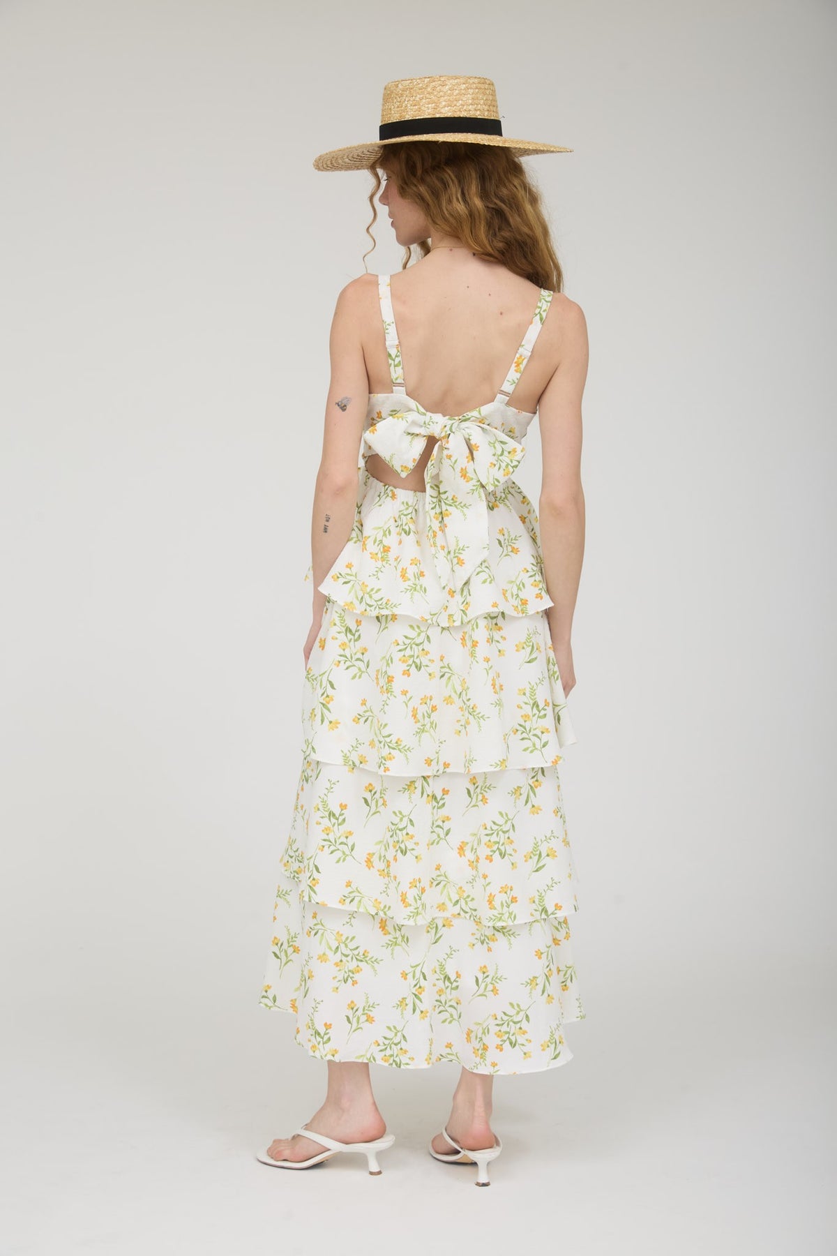 Floral Ruffle Back Tie Dress - 2 Colors