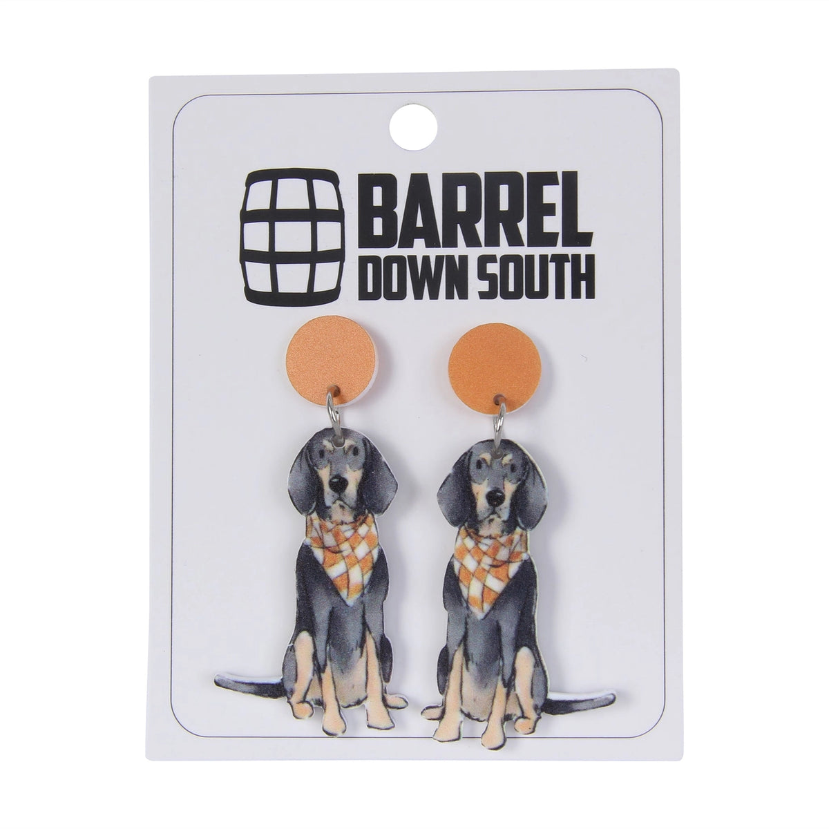Sitting Bluetick Coonhound Acrylic Earrings