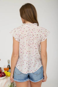 Floral Ruffle Top- 2 Colors!