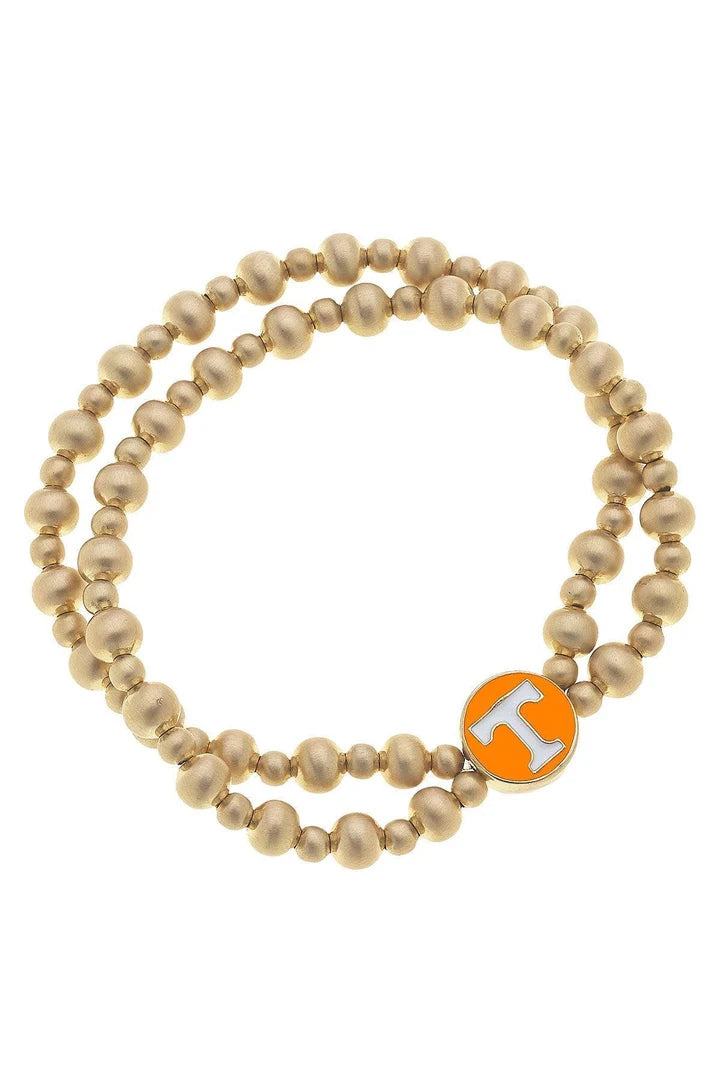 TN Vols 2- Row Ball Bead Stretch Bracelet