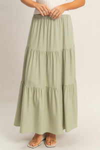 Elastic Waist 3 Tier Skirt- 3 Colors!