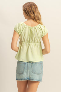 Gingham Scoop Neck Blouse- 2 Colors!