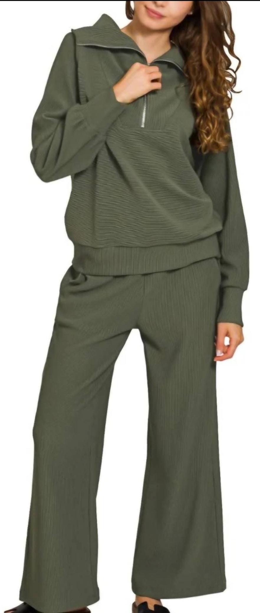 Ribbed Half Zip Set- 3 Colors!