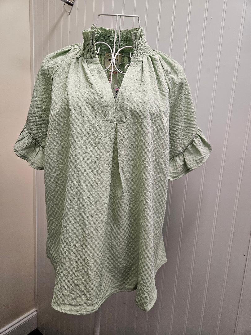 Textured Fabric Top in Sage