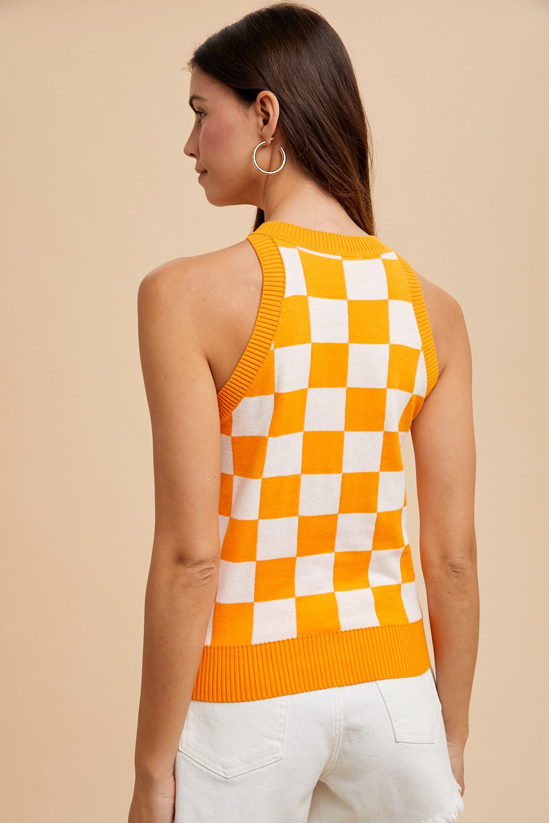 Checkerboard Halter Top