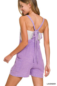 Washed Double Gauze Tie Back Romper- 2 Colors!