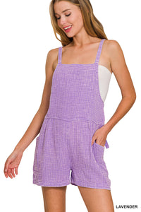 Washed Double Gauze Tie Back Romper- 2 Colors!