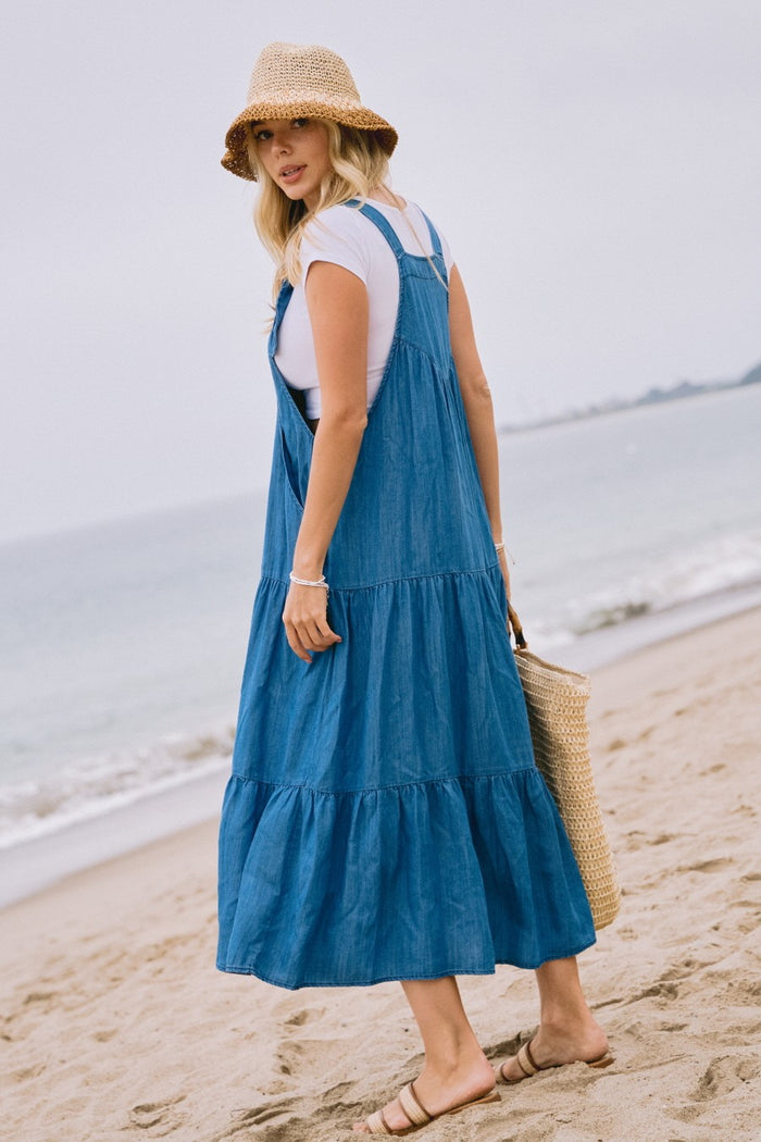 Washed Chambray Overall Dress - 2 Washes