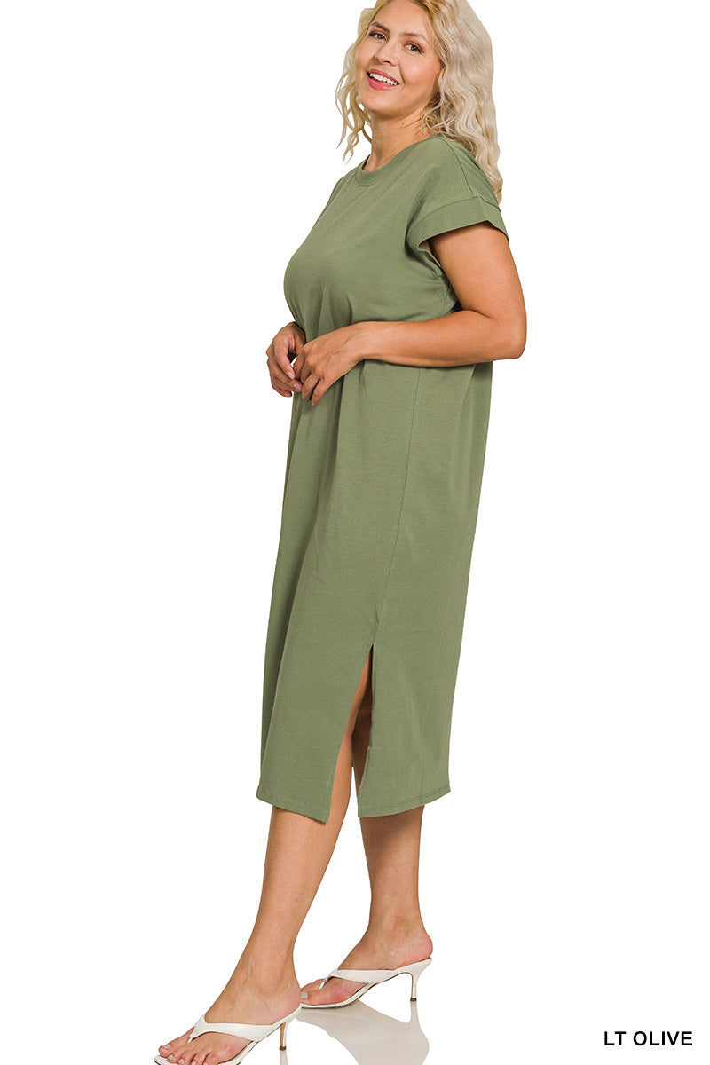 Round Neck Short Sleeve Dress- 10 Colors!