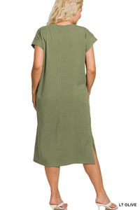 Round Neck Short Sleeve Dress- 10 Colors!