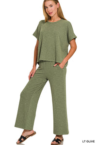 Cotton Slub Top & Pants Set- 2 Colors!