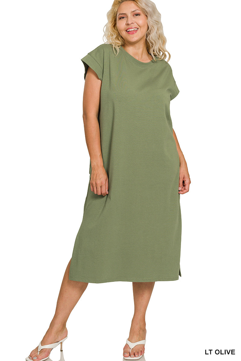 Round Neck Short Sleeve Dress- 10 Colors!