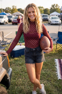 Polka Dot Mesh LS Top- 4 Colors!