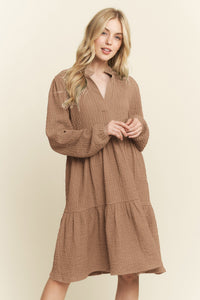 Mandarin Collar Dress Mocha