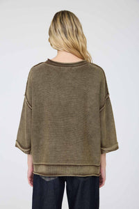 Washed Inverted Seam SS Sweatshirt- 2 Colors!