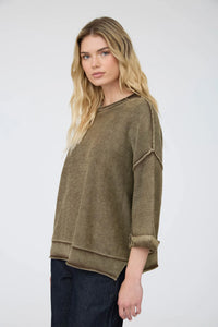 Washed Inverted Seam SS Sweatshirt- 2 Colors!