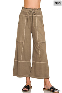 French Terry Washed Exposed Seam Pant- 2 Colors!