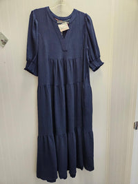 Solid V Neck Midi Dress- 2 Colors!