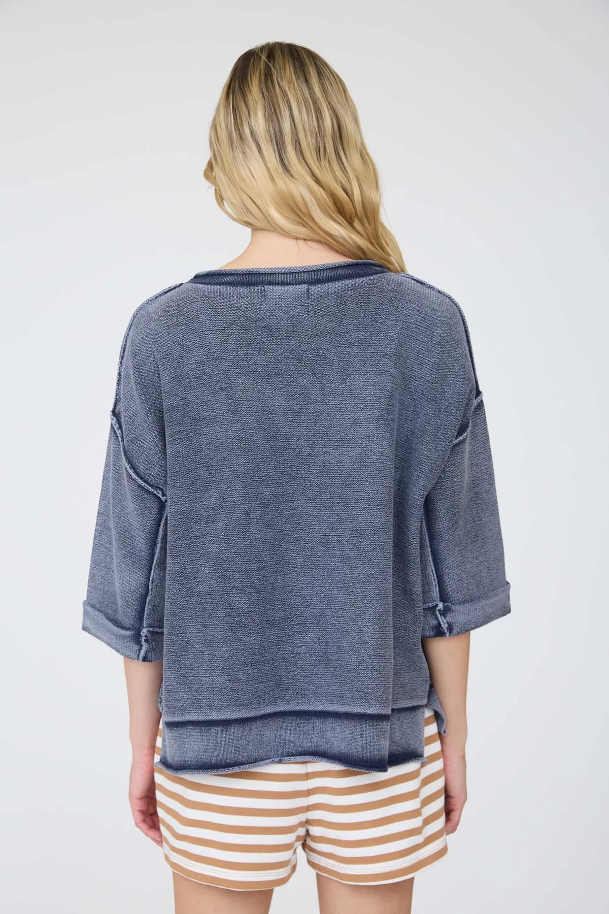 Washed Inverted Seam SS Sweatshirt- 2 Colors!