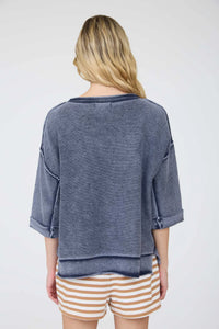Washed Inverted Seam SS Sweatshirt- 2 Colors!