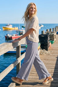 Checkered Gingham Fully Lined Pants in Blue