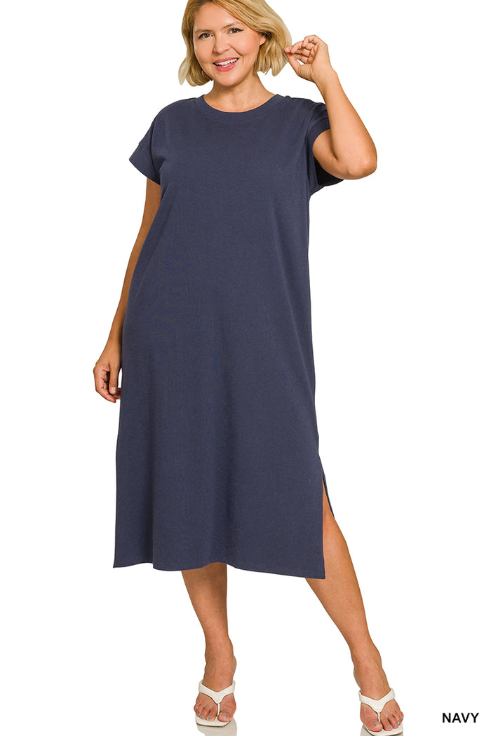Round Neck Short Sleeve Dress- 10 Colors!