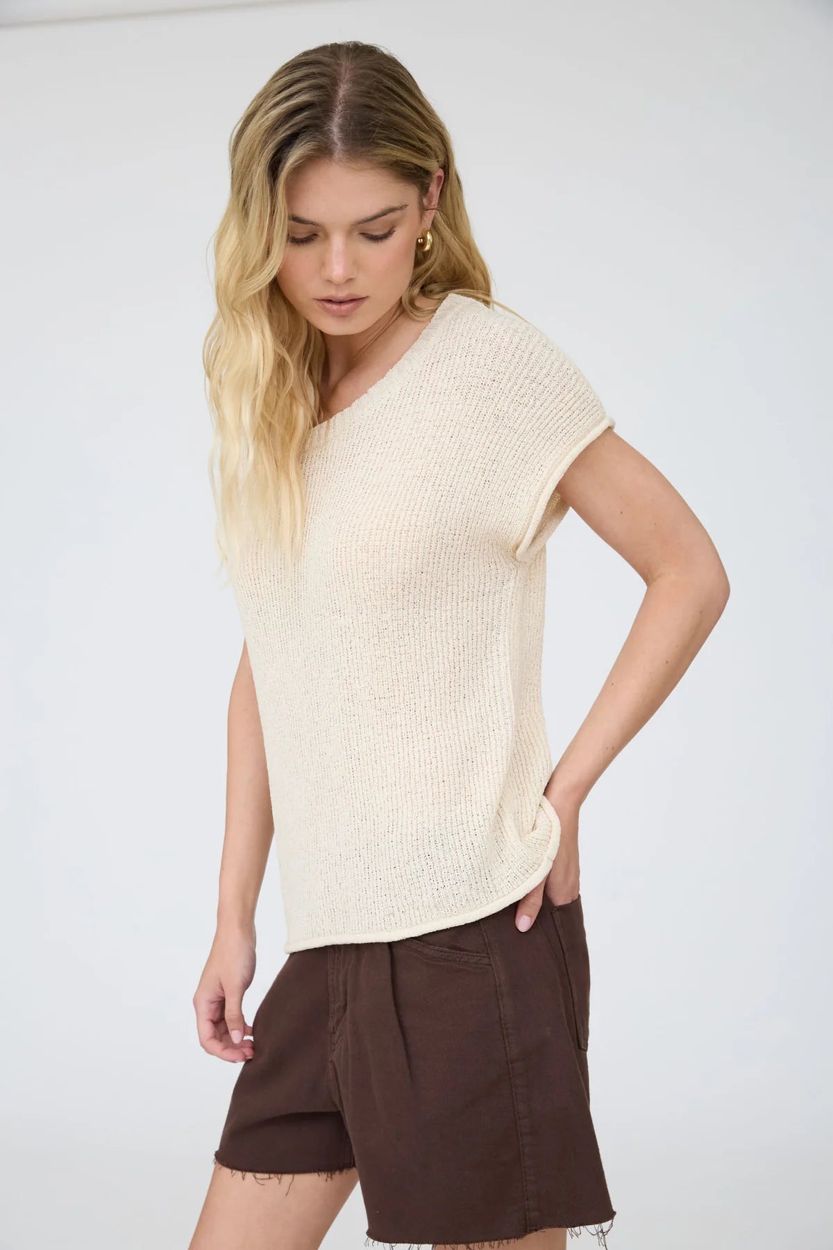 Crew Neck Raw Sleeve Relaxed Sweater- 3 Colors!