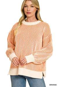 Two Tone Crewneck Sweater- 5 Colors!